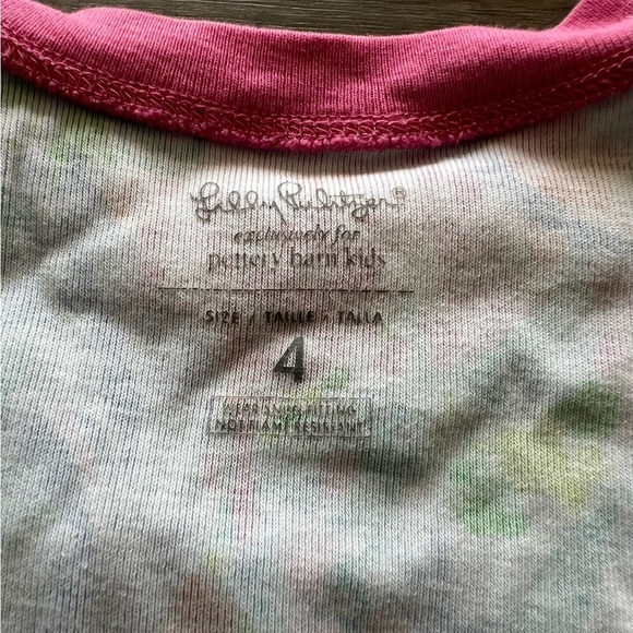 Lilly Pulitzer Pottery Barn Mermaid Cove snug 100% organic cotton pajamas size 4 - Picture 14 of 14